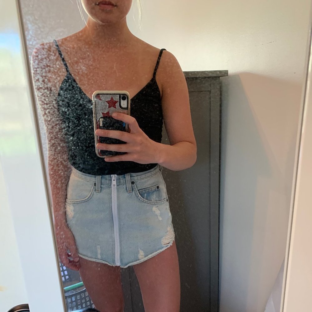 LF Carmar Zipper Front Skirt  NWOT